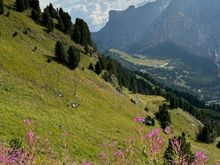The walk from the station starts with a brief but steep downhill portion