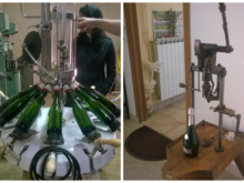 A procedure called "disgorgement." This involves uncorking the bottles during the second fermentation to dislodge the yeast sediment that had accumulated. The bottles were stored at an angle so that sediment would settle in the neck . Upon releasing the cork, pressure forced sediment to be expelled from the bottle. An expert "disgorger" could then quickly re-cork the bottle before losing any of the precious bubbly.