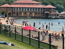 The view from our park bench in Lake Geneva today. Fun fact: My eldest son proposed to his now wife very close to this spot. 