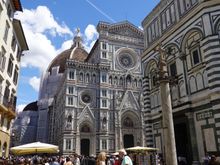 It was a busy day on the piazza around the duomo