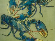 Speaking of art..Audierne and its famed blue lobsters got a shout-out in this poster displayed at a Quimper Art Supplies shop.