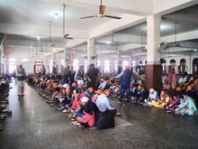 With loads of people eating.