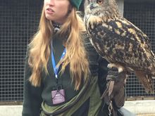 Ashford Castle, Cong, Ireland. She was an instructor at The School of Falconry. 