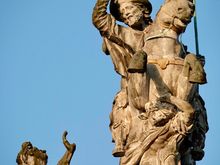 St James, atop the building in the last pic, doing his thing.