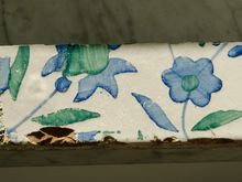 In their garden, I accessed a remote outdoors workers area that seemed to be abandoned. There, staff had amassed a pile of trash that was due to be tossed out. There were old wooden doors, busted pipes and more. I removed this hand-painted little piece from that garbage collection, to take home for our own jardin. 
*End of part one Ravello. Part two to follow.