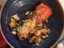 Baked Stuffed lobster tails. They worked out nicely. 