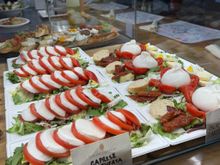 tomato and mozzarella platters