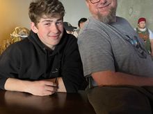 Harry and his Dad Aaron (our son).