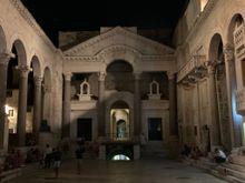The Peristyle (main courtyard) of Diocletian's Palace.   Split