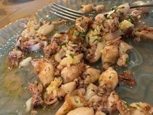 Sautéed pulpitos....ubiquitous squid dish in Cadiz province..these are exceptionally delicious, as I would expect from ANTONIO.  By the way, this is a family owned and operated restaurant going back several generations.  I suspect its been renovated and upgraded more than once in its time...