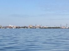 The spires of the Holy City from the harbor