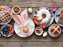 This is an advertising image of Easter Brunch at the Gardens. It better look like this in real life!! Expectations are real!! 