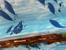 Mural on the ceiling off the small, sparkling mercado in Barbate