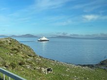 Coming ferry for our first crossing, the timing of the bus arriving is perfectly coordinated 