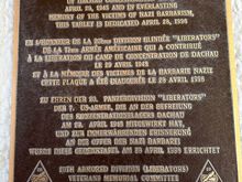 Dachau plaque.  We were surprised at how crowded the place was....people from many nationalities.  I'd never been to a former konsentrationslager (KZ) before. I wished that we could have taken the tour but partner could not manage walking for 2.5 hours that the guided tour takes.