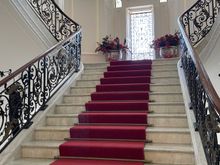 Stairs up to second floor