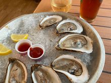 Raw oysters at the Sou'West Bar and Grill