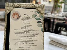 Breakfast, taken in the Orange Patio; elect from the menu and choices are brought to your table...lovely setting and impeccable service.