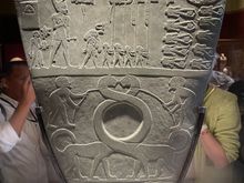 The Narmer Palette shows the king wearing a different crown on each face of the palette, signifying the unification of Upper and Lower Egypt. 