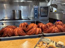 Octopus awaiting transformation into the quintessential Gallego "pulbo a  fiera," octpous in the style of the fair