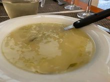 Warm caldo verde on a cold, rainy day