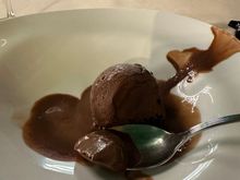 We learned that the nearby ice cream shops were closed, so we ordered chocolate helado for dessert--rich and extremely delicious