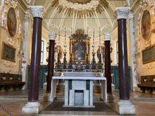 Close-up view of the altar