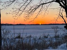 Sundown over Lake Ripley. Named for Dr Ripley, the areas first doctor who froze to death after getting caught in a blizzard on his way back to town in the 1880's.