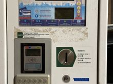 One of two photos of parking meter; waiting for the second one to upload.  First step:   Type in your plate number, using the keyboard.  This should appear in the screen at the top.   If you need to add a digit, just add any at all (read the thread for details)