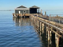 Old wooden pier that is closed now, but great for a picture.