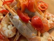 Mazzancolle,  a local prawn celebrated for it's sweet taste..