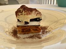 Dessert at Uliassi, on the lovely terrace overlooking the sea.