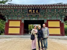 Our guide, Joyce and Yury in front of the main gay.