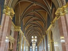 Beautiful hallway in the Parliament Building  