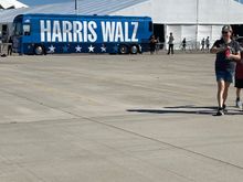 This bus was in the parking lot. 