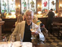 My husband, Ed, enjoying his drink!