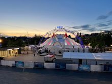 Knie circus tent seen from the Opera House balcony