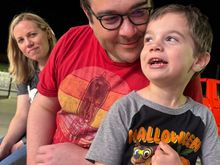 Ethan and his parents, Nick and Brittany