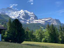 View at the start of the hike from Wengen to Kleine Scheidegg 