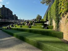 Canalside green steps connecting the canal with Granary Square