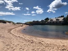 Looking towards the footbridge