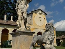 The statues outside are of Olympian gods