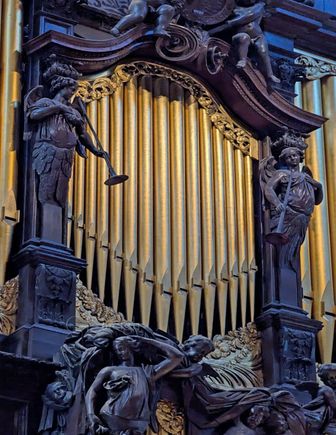 Some of the pipes for the organ