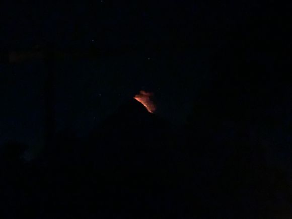 Lava from Fuego.  It’s hard to capture lava eruptions as they are over and done with so quickly.  Fortunately, I saw an AMAZING one at 3:00 am that morning when I opened the tent to pee.  Lava exploding from Fuego like fireworks and running all down the side.  Unfortunately, my phone was turned off.