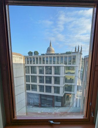 Our view out the hotel window from our bed