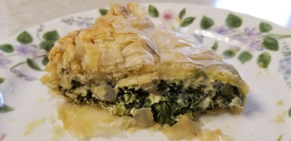 The first piece  ...yummy !!!

I feel like Popeye  eating all that  spinach !