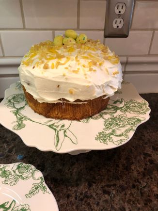 Aerial shot with candy eggs on top