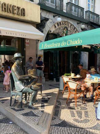 Café A Brasileira is one of the oldest cafes in Lisbon and said to be the home of the bica, a strong espresso 