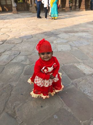 Visitor at Qutb complex