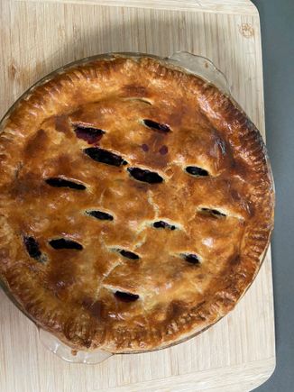 Here is pie! DH made, fresh blueberry